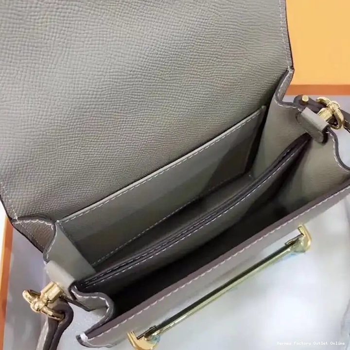Cheap Leather Bag Grey Hardware Roulis Epsom In Hermes Gold 0508